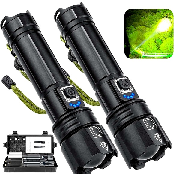 Two Led Flashlights High Lumens Rechargeable, 900,000 Lumens Waterproof … - Picture 1 of 3